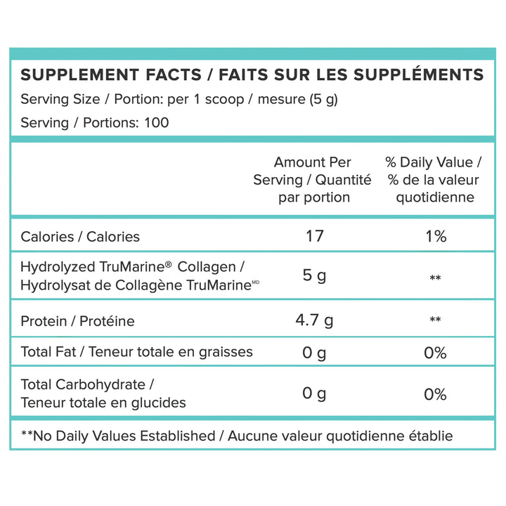 TruMarine® Collagen Jar - 100 servings Supplement Facts