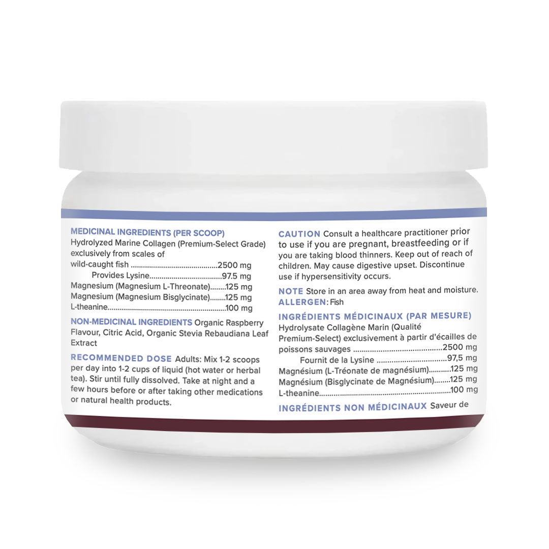 Magnesium L-Threonate + TruMarine® Collagen Jar - RASPBERRY - 20 Servings