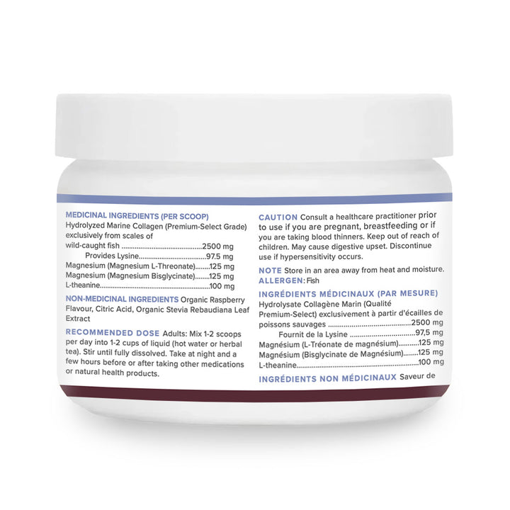Magnesium L-Threonate + TruMarine® Collagen Jar - RASPBERRY - 20 Servings