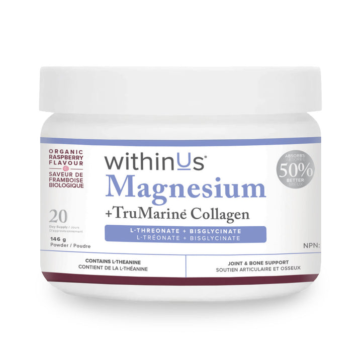 Magnesium L-Threonate + TruMarine® Collagen Jar - RASPBERRY - 20 Servings