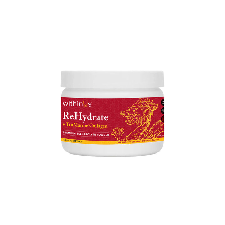 ReHydrate + TruMarine® Collagen Jar DRAGONFRUIT MANGO MANDARIN - 30 Servings