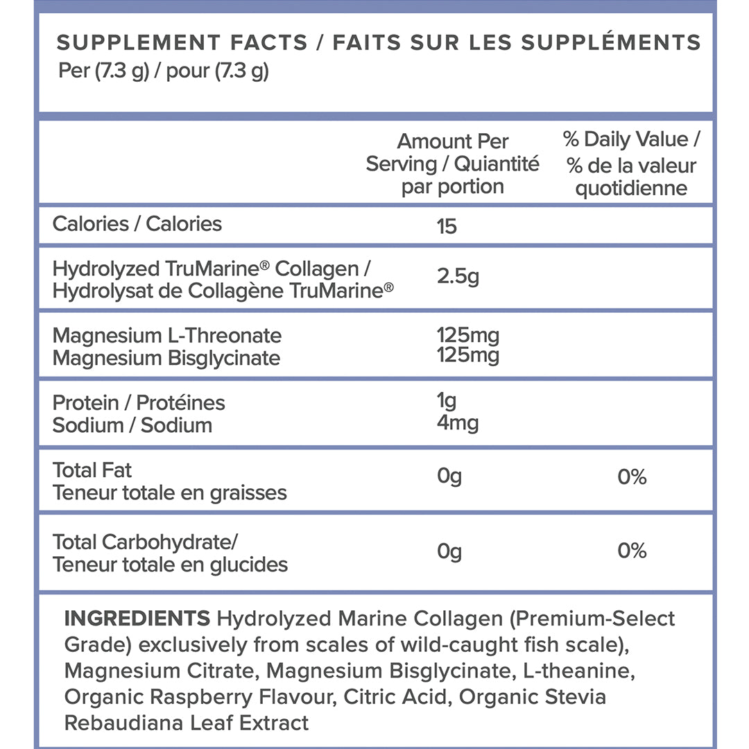 Magnesium L-Threonate + TruMarine® Collagen Jar - RASPBERRY - 20 Servings