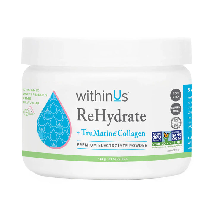 ReHydrate + TruMarine® Collagen Jar WATERMELON + LIME - 30 Servings